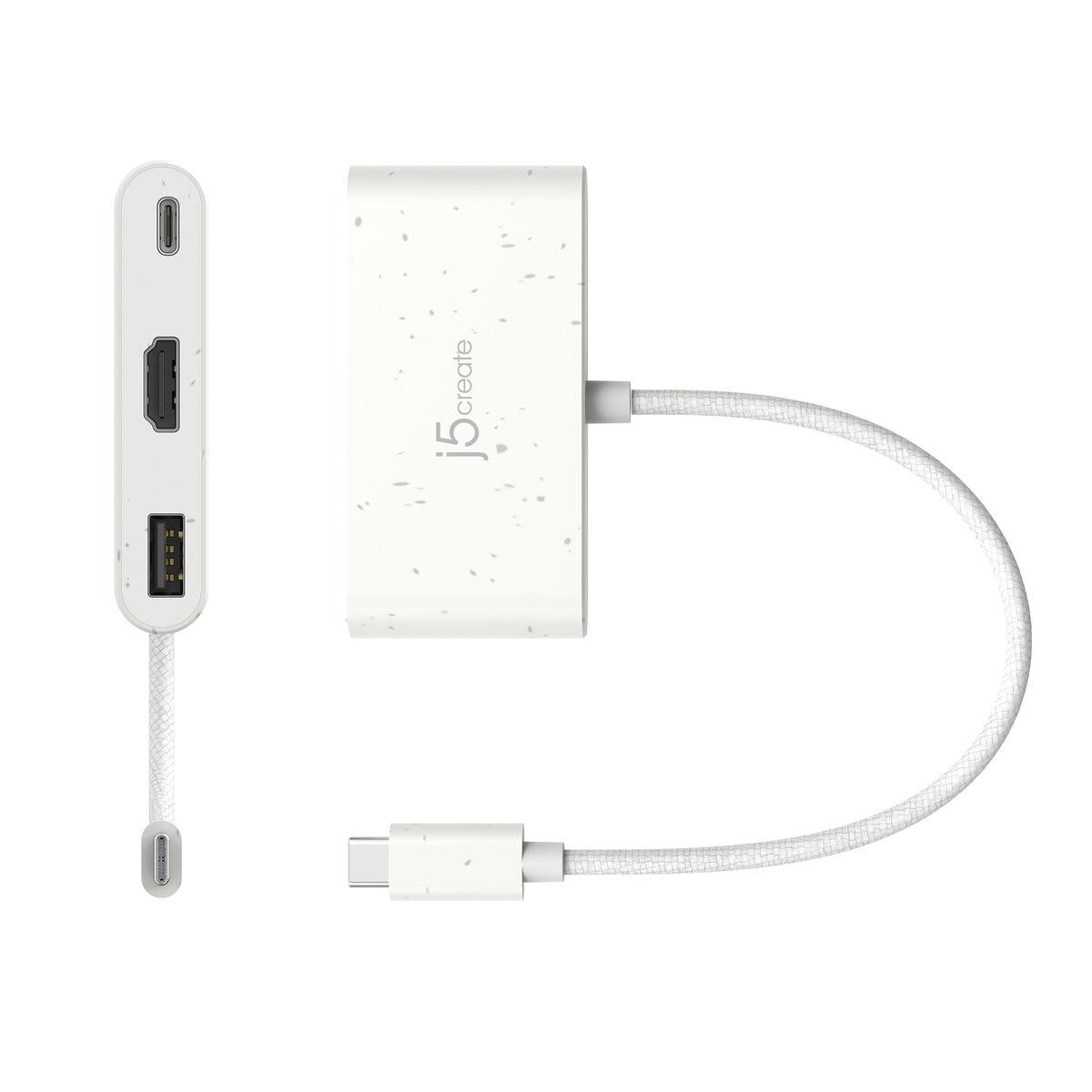 j5create JCA379EW-N Da USB-CÂ® ecologico a HDMIâ„¢ e USBâ„¢ tipo A con Power Delivery