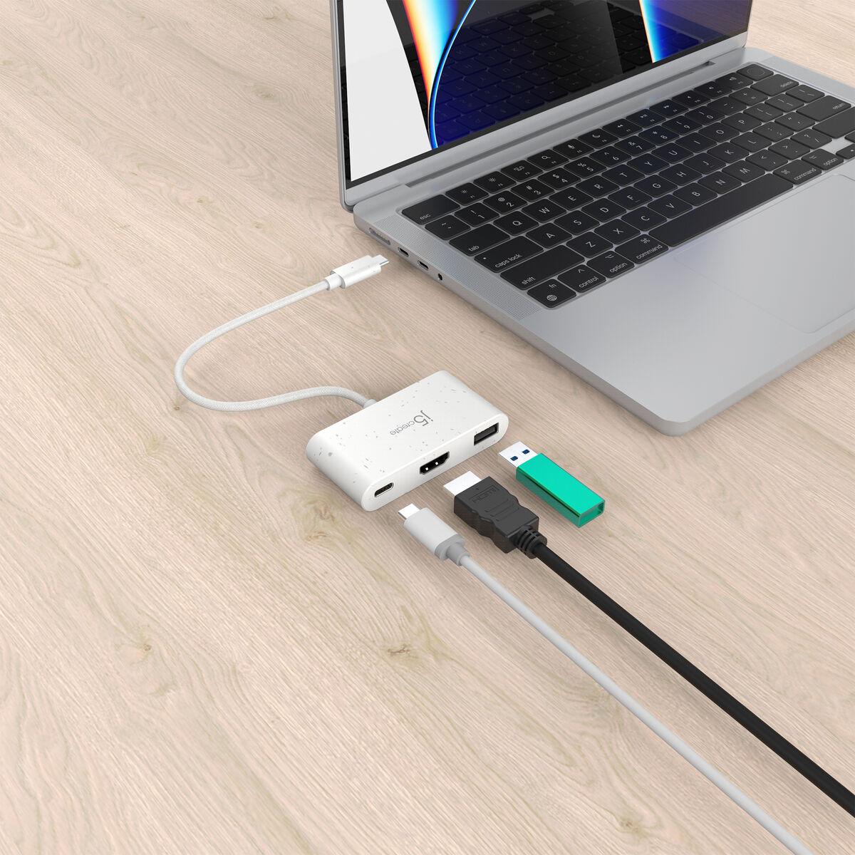 j5create JCA379EW-N Da USB-CÂ® ecologico a HDMIâ„¢ e USBâ„¢ tipo A con Power Delivery