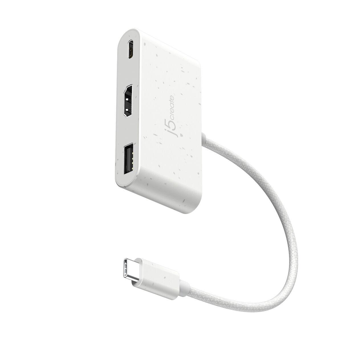 j5create JCA379EW-N Da USB-CÂ® ecologico a HDMIâ„¢ e USBâ„¢ tipo A con Power Delivery