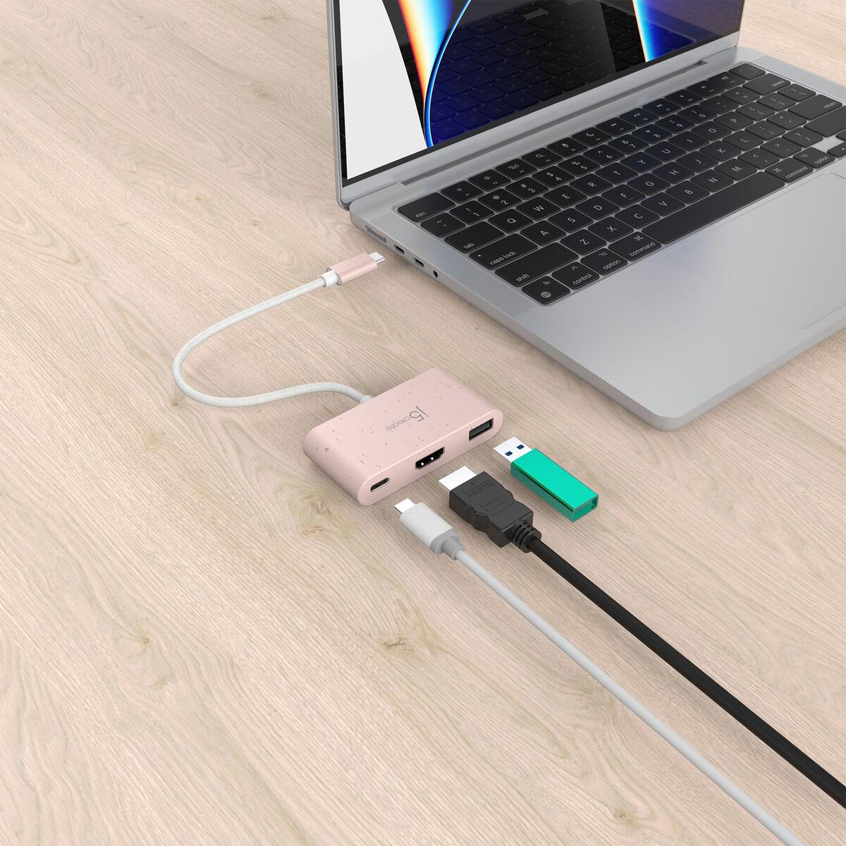 j5create JCA379ER-N Da USB-CÂ® ecologico a HDMIâ„¢ e USBâ„¢ tipo A con Power Delivery