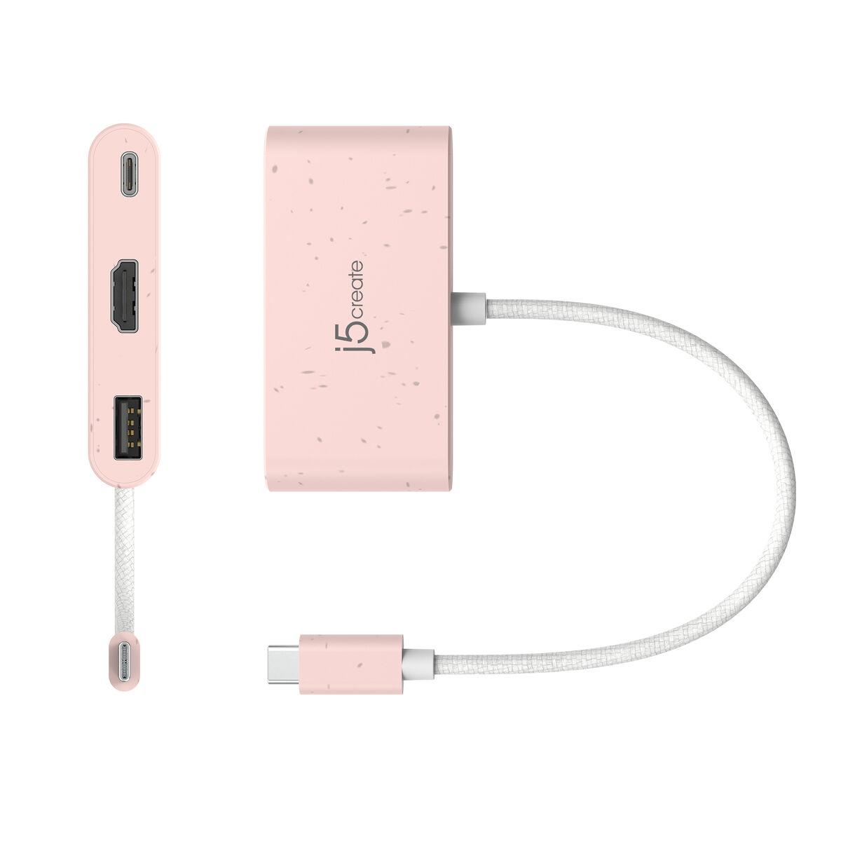j5create JCA379ER-N Da USB-CÂ® ecologico a HDMIâ„¢ e USBâ„¢ tipo A con Power Delivery