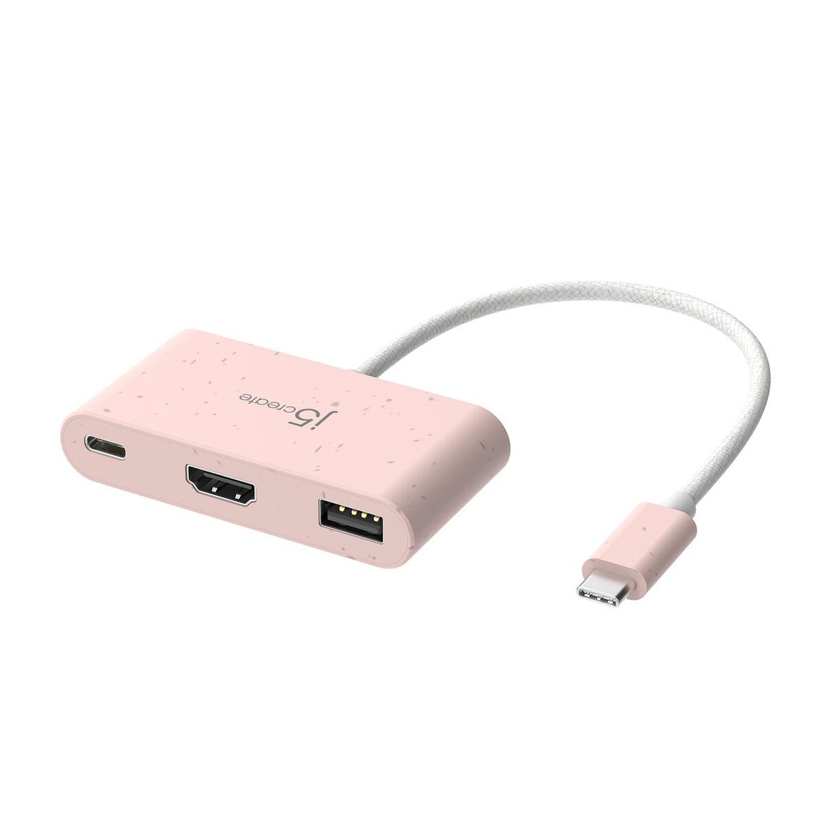 j5create JCA379ER-N Da USB-CÂ® ecologico a HDMIâ„¢ e USBâ„¢ tipo A con Power Delivery
