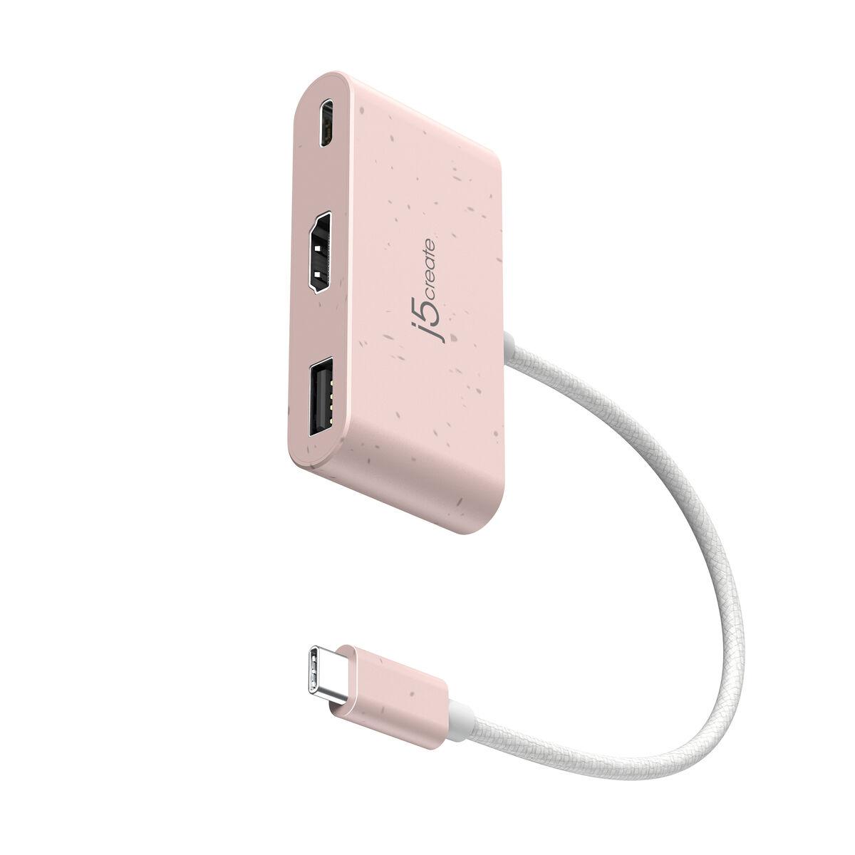 j5create JCA379ER-N Da USB-CÂ® ecologico a HDMIâ„¢ e USBâ„¢ tipo A con Power Delivery