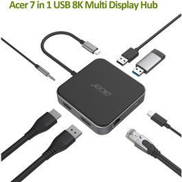 Acer HP.DSCAB.013 replicatore di porte e docking station per laptop Cablato USB 3.2 Gen 1 3.1 Gen 1 Type-C Carbonio Argento (AC