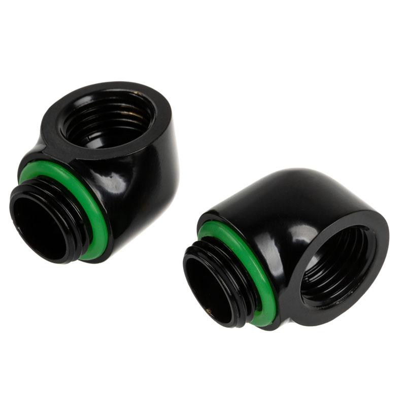 Adattatore Touchaqua 90 gradi G1/4 pollici maschio a G1/4 pollici femmina - confezione da 2, nero