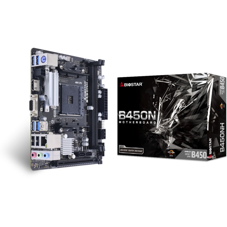 MB BIOSTAR AMD B450NH B450 AM4 2DDR4 VGA+HDMI PCIE, 4*SATA,M.2 miniITX