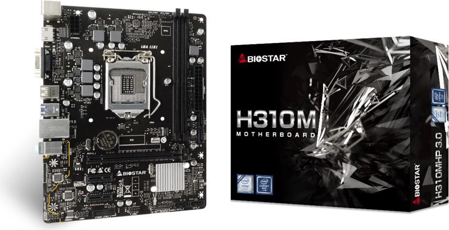 MB BIOSTAR H310MHP 3.0 LGA 1151 (COFFEE LAKE) 310C 2DDR4 VGAHDMI PCIE 4SATA mATX GbE LAN DUAL