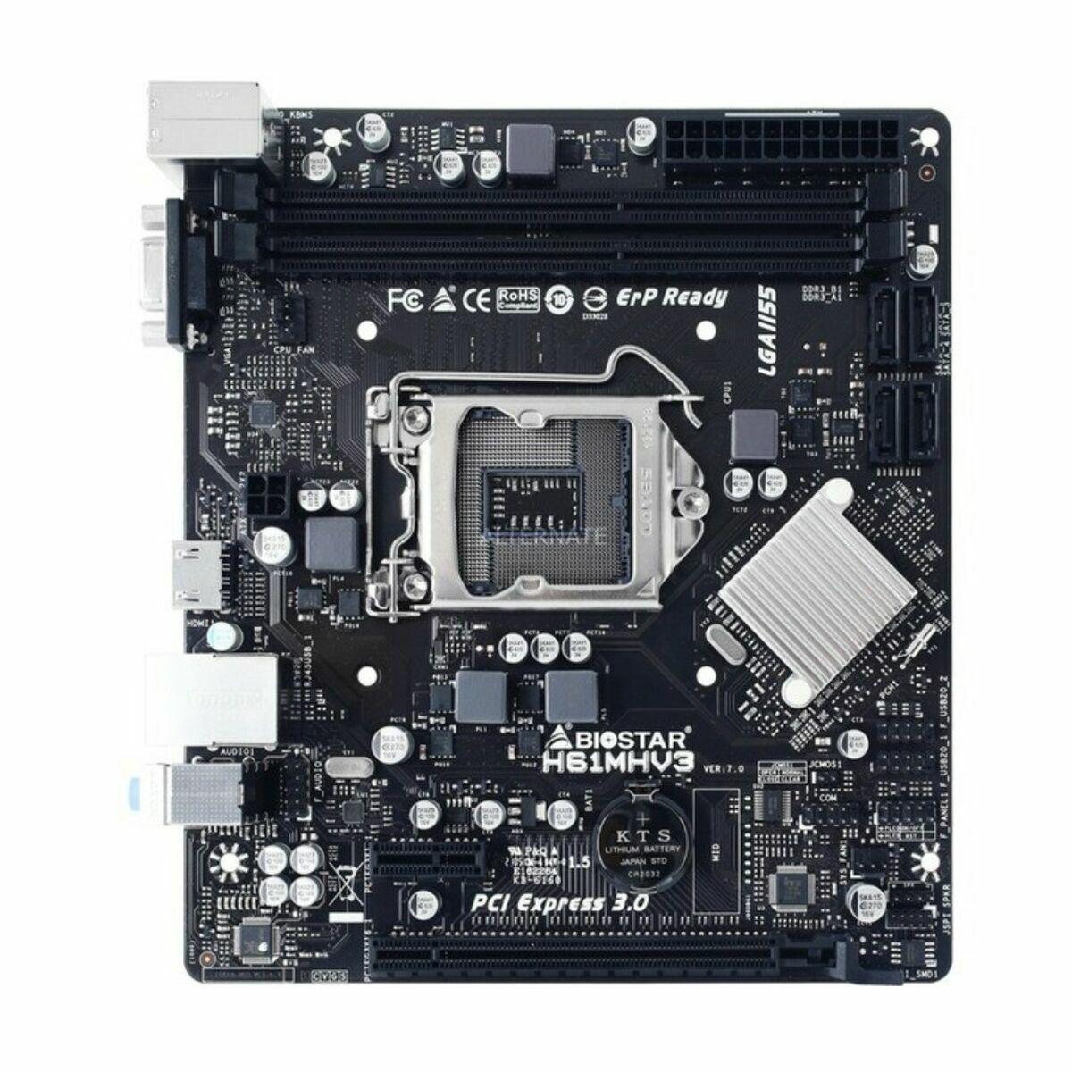 MB BIOSTAR H61MHV3 LGA 1155 H61 2DDR3 VGAHDMI PCIE 4SATA mATX