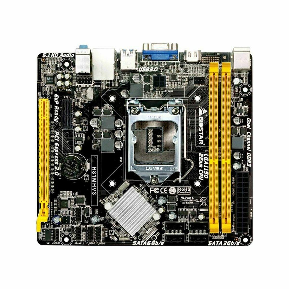 MB BIOSTAR H81MHV3 3.0 LGA1150 H81 2DDR3 VGAHDMI PCIE MATX
