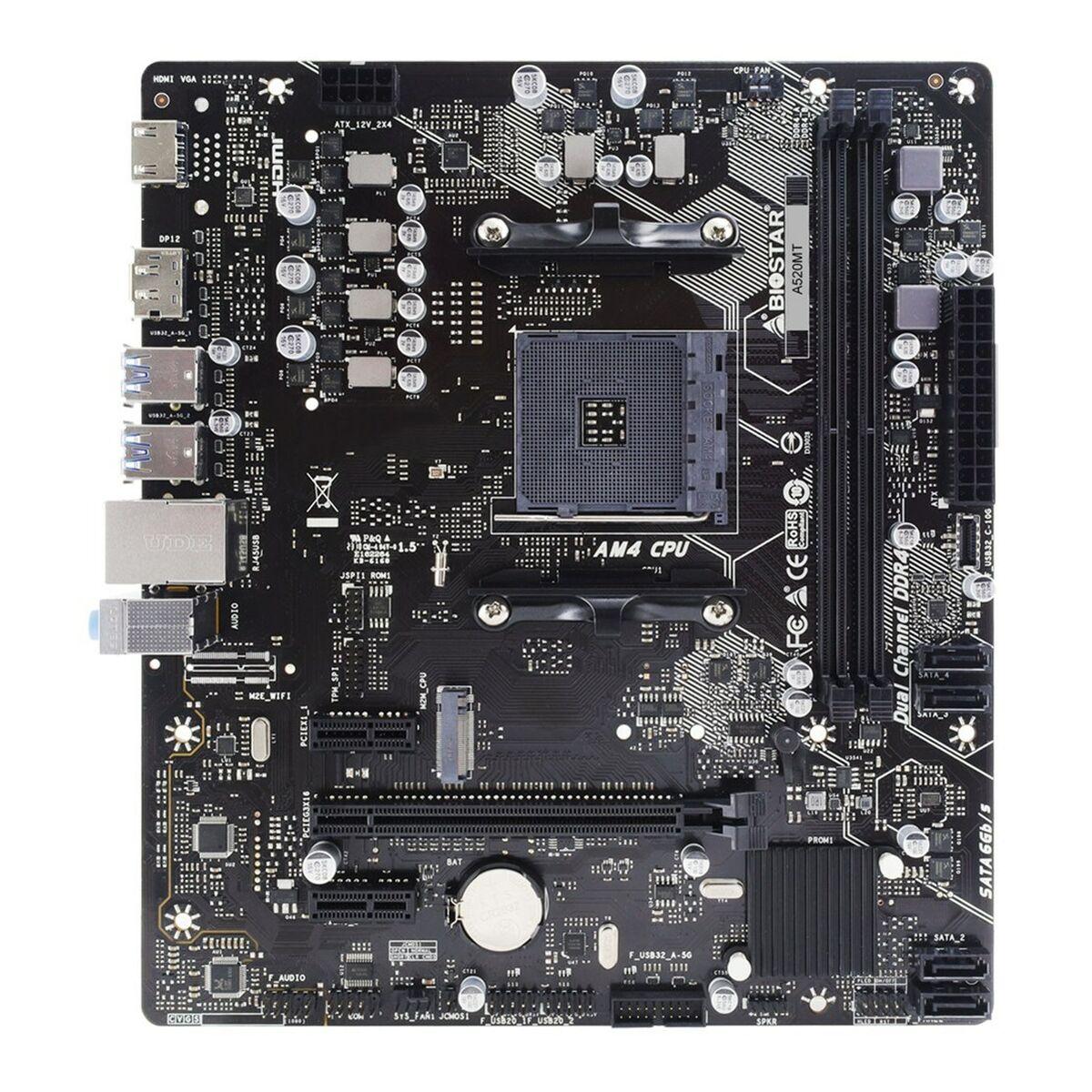 MB BIOSTAR AMD A520MT 6.0 A520 AM4 2DDR4 HDMIDP PCIE 4SATAM.2 mATX