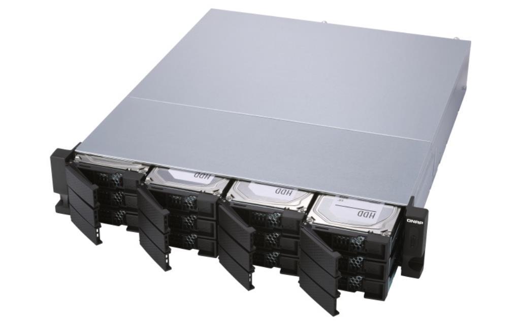 QNAP JBOD TL-R1200S-RP, 12 bay 2U rackmount SATA JBOD expansion unit, redundant PSU, with a QXP-1600eS PCIe SATA host card and