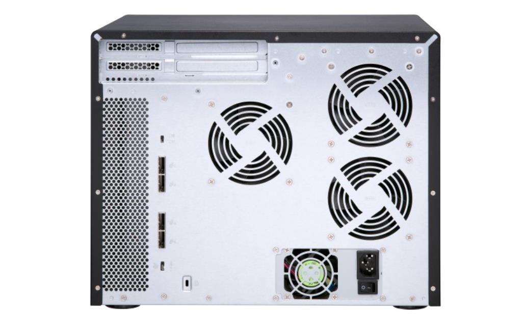 QNAP JBOD TL-D1600S, 16 bay desktop SATA JBOD expansion unit with a QXP-1600eS PCIe SATA host card and 4 SFF-8088 to SFF-8644 S
