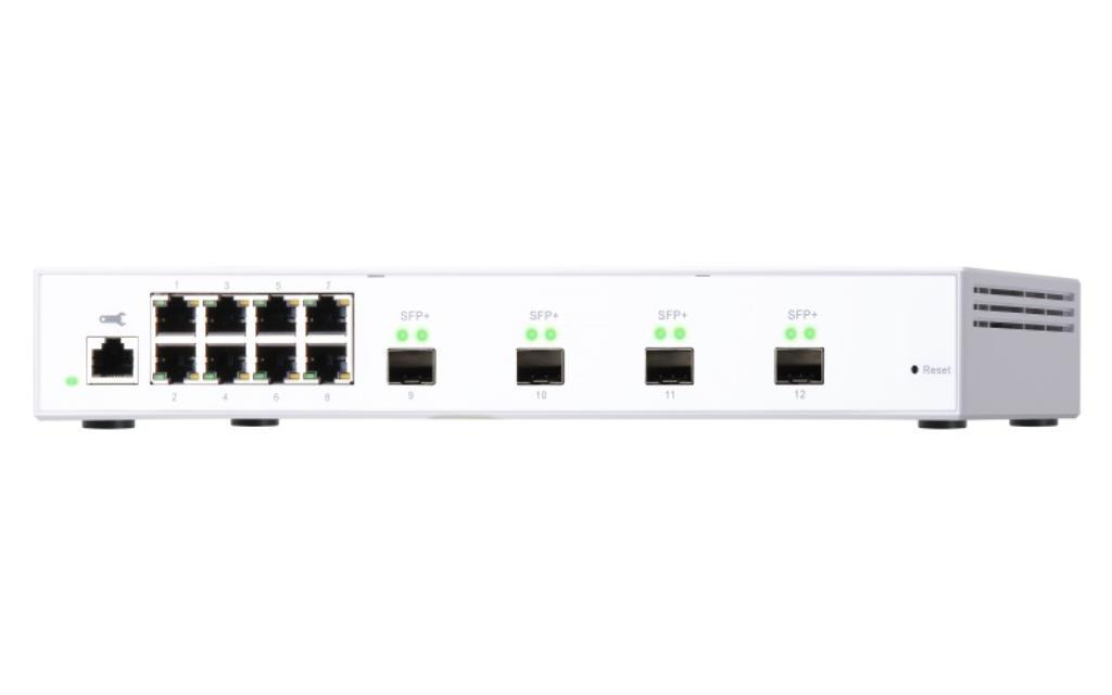 Switch 10Gb QNAP 12 porte : 8 ports 1GbE, 4 SFP+ 10 GbE - (Transceiver non inclusi)