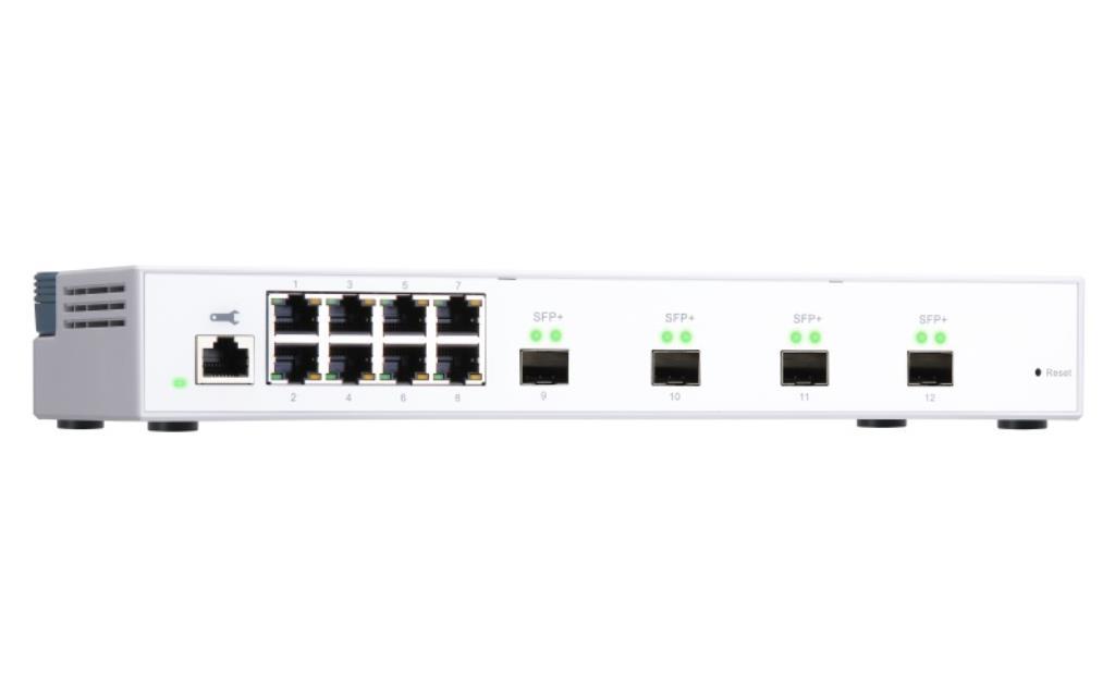 Switch 10Gb QNAP 12 porte : 8 ports 1GbE, 4 SFP+ 10 GbE - (Transceiver non inclusi)