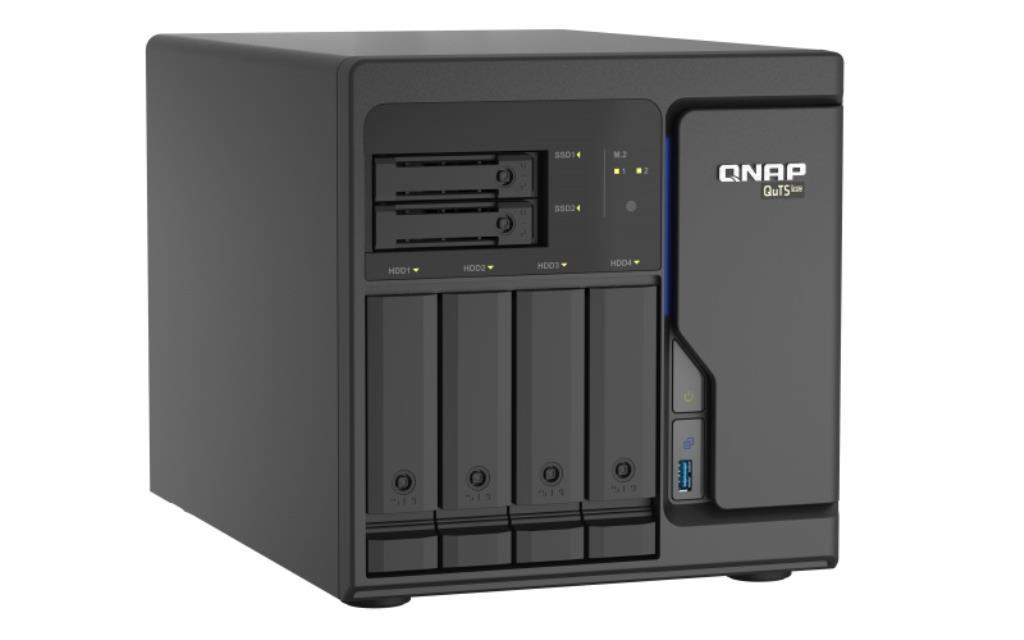 QNAP NAS TS-h686-D1602-8G, 6 Bay QuTS hero, built-in 2 M.2 NVMe Gen3 x4 port, SATA 6G, Xeon D-1602 2.5GHz, 8GB ECC RAM, 4 x 2.5