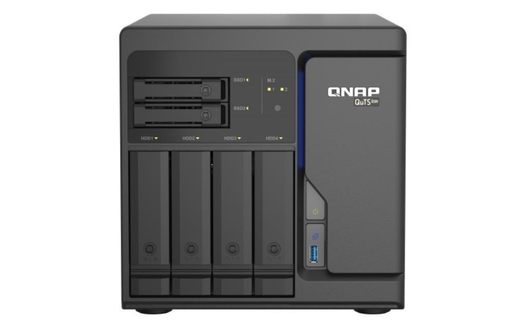 QNAP NAS TS-h686-D1602-8G, 6 Bay QuTS hero, built-in 2 M.2 NVMe Gen3 x4 port, SATA 6G, Xeon D-1602 2.5GHz, 8GB ECC RAM, 4 x 2.5