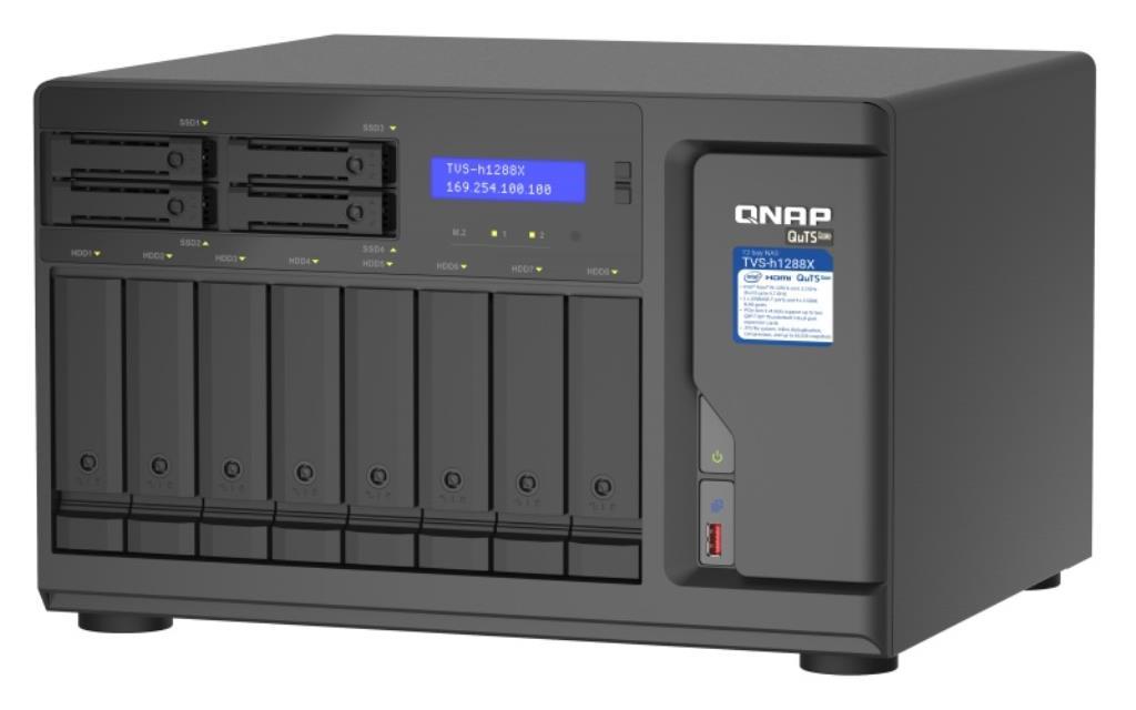 NAS QNAP Tower TVS-H1288X-W1250-16G - Box vuoto - 8 bays 3.5" + 4 bays 2.5" - Alimentazione interna