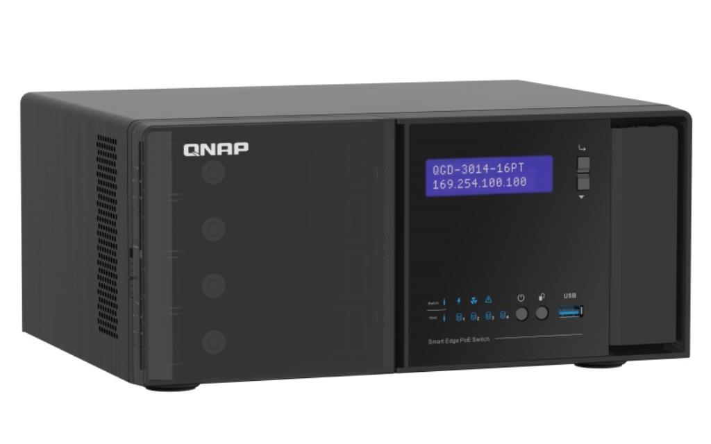 QNAP GUARDIAN NAS + SWITCH - Switch smart edge PoE per desktop Soluzione di sorveglianza IP ottimizzata per i costi