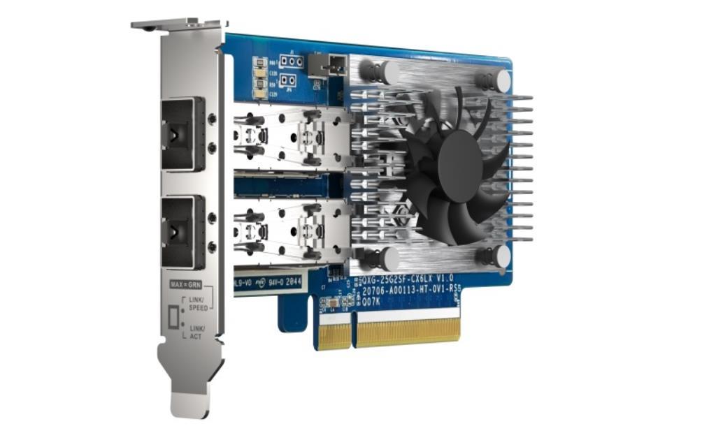 QNAP QXG-25G2SF-CX6 scheda di rete e adattatore Interno Fibra 25000 Mbit/s [QXG-25G2SF-CX6]