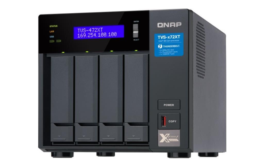 NAS QNAP Tower TVS-472XT-I3-4G - (Senza HDD) - 4 bays 3.5"/2.5" - Alimentazione interna