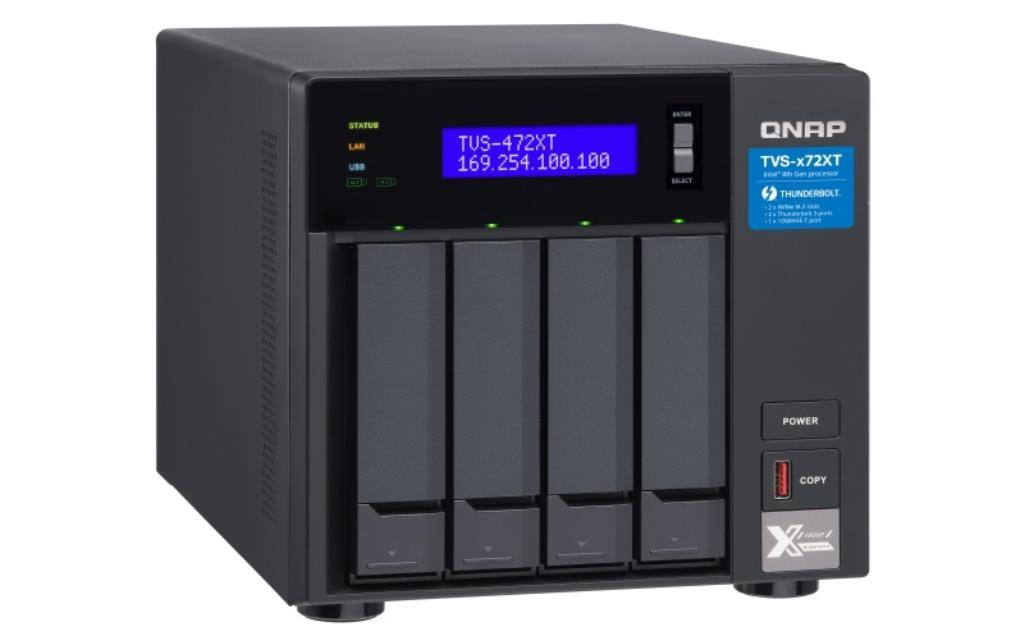 NAS QNAP Tower TVS-472XT-I3-4G - (Senza HDD) - 4 bays 3.5"/2.5" - Alimentazione interna