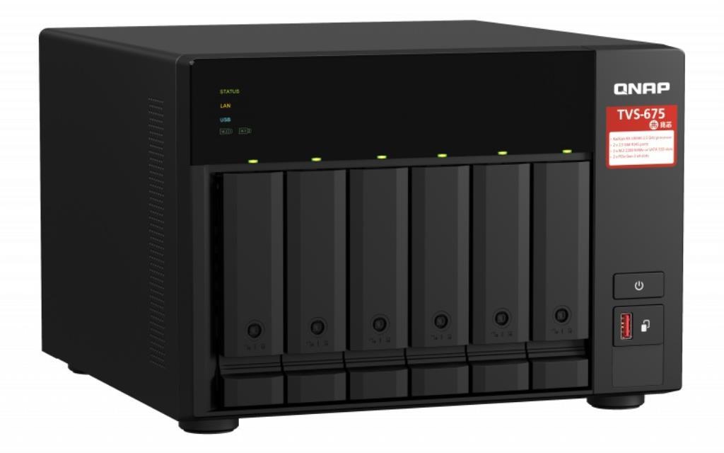 Server NAS QNAP TVS-675 Tower Collegamento ethernet LAN Nero KX-U6580 [TVS-675-8G]