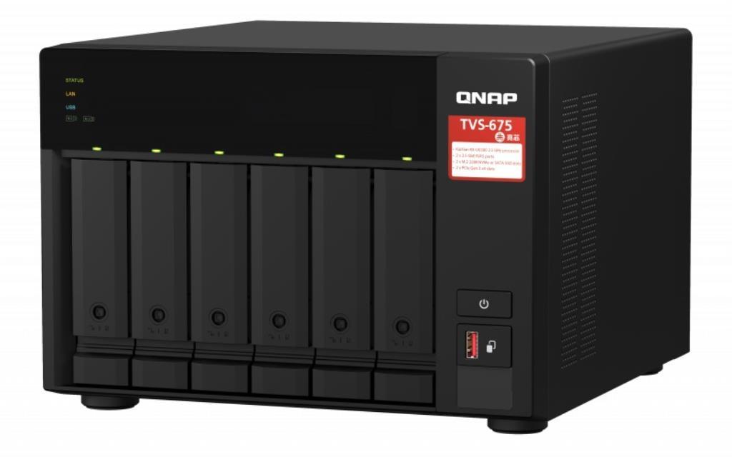 Server NAS QNAP TVS-675 Tower Collegamento ethernet LAN Nero KX-U6580 [TVS-675-8G]