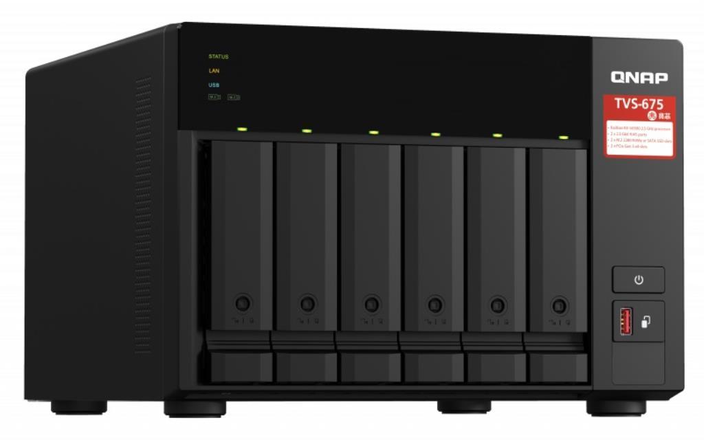 Server NAS QNAP TVS-675 Tower Collegamento ethernet LAN Nero KX-U6580 [TVS-675-8G]