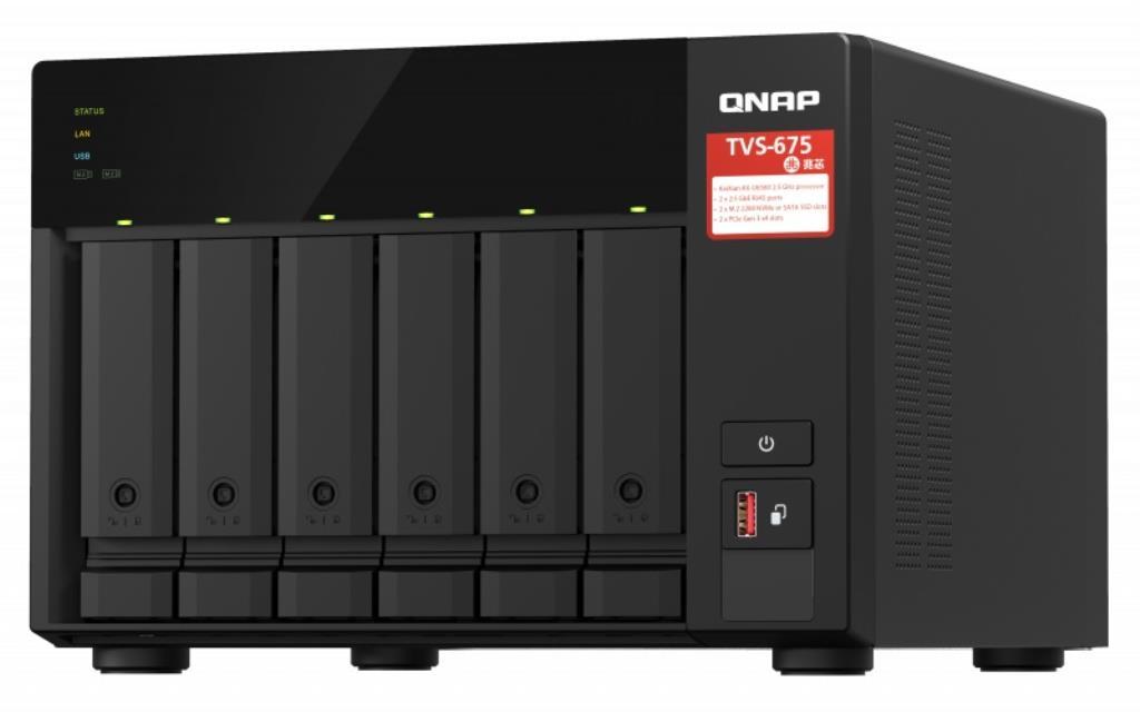 Server NAS QNAP TVS-675 Tower Collegamento ethernet LAN Nero KX-U6580 [TVS-675-8G]
