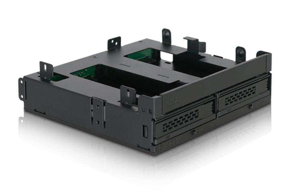 IcydOCK ExpressCage - Gabbia backplane per 2 x 2,5 "HDD/SSD SATA/SAS e vassoio ODD ultra sottile per alloggiamento esterno da 5
