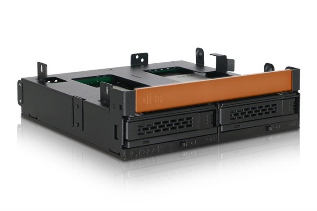 IcydOCK ExpressCage - Gabbia backplane per 2 x 2,5 "HDD/SSD SATA/SAS e vassoio ODD ultra sottile per alloggiamento esterno da 5