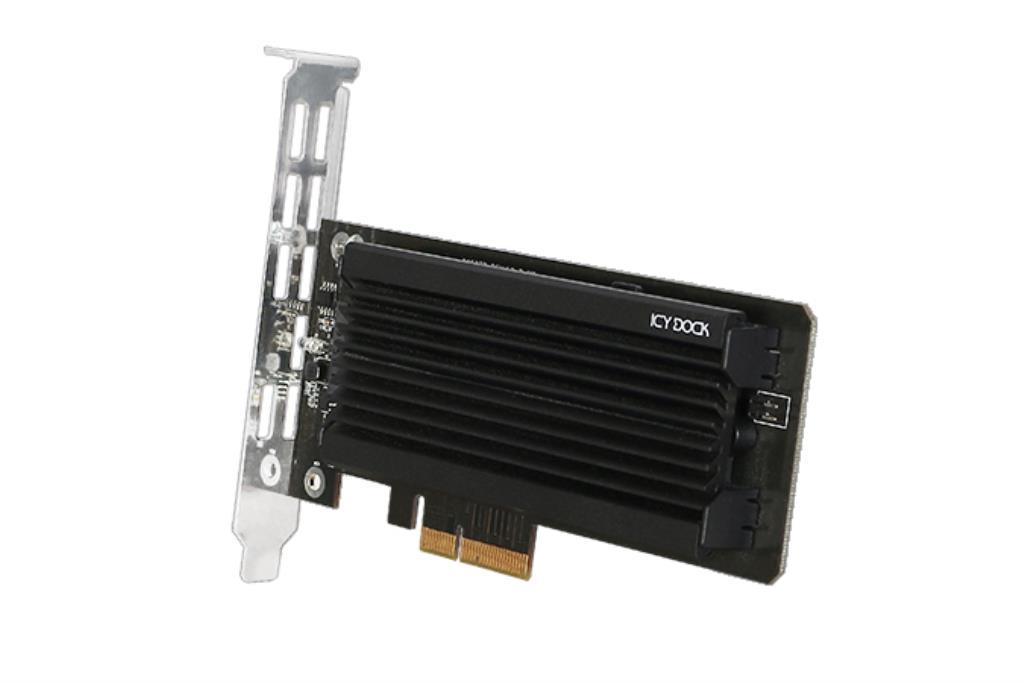 IcyDock EZ-CONVERT EX PRO - 1 x M.2 NVMe SSD a 4 x PCIe 3.0 adattatore con dissipatore di calore e staffa PCIe
