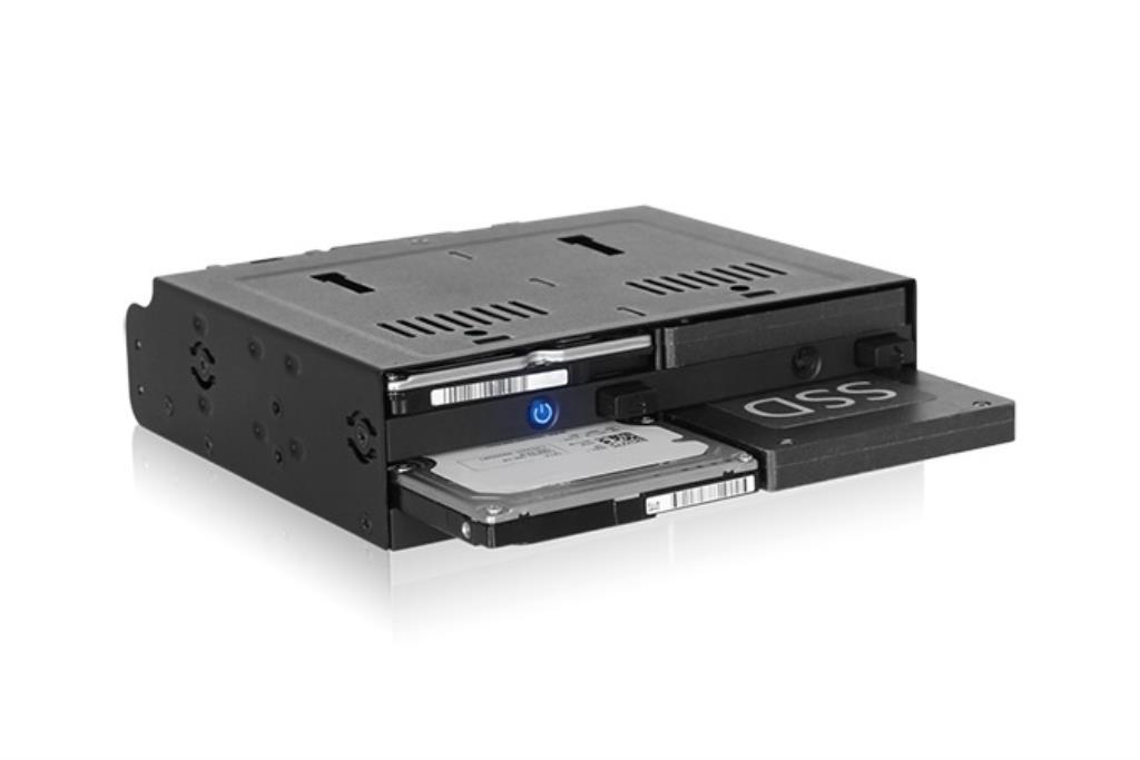 IcyDock FlexiDOCK - Rack rimovibile per 4 x SAS / SATA HDD / SSD 2,5 "in 5,25" bay (sostituisce MB524SP-B)
