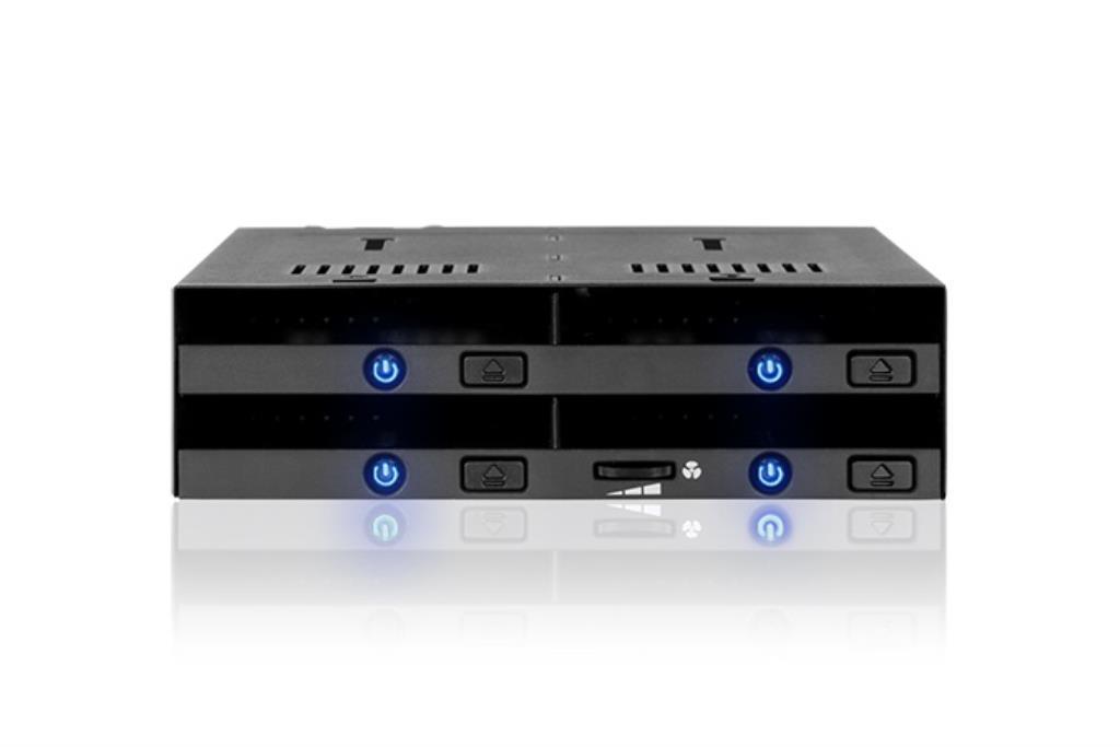 IcyDock FlexiDOCK - Rack rimovibile per 4 x SAS / SATA HDD / SSD 2,5 "in 5,25" bay (sostituisce MB524SP-B)