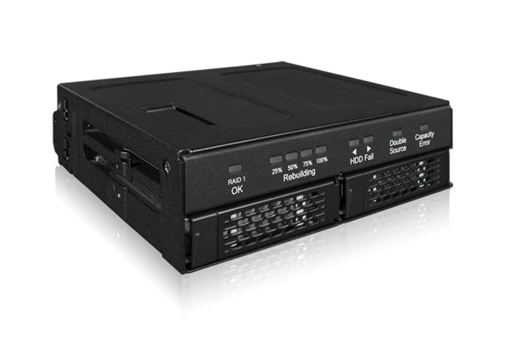 IcyDock ToughArmor RAID - Rack rimovibile per 2 HDD/SSD SATA da 25 in RAID 1 e JBOD per alloggiamento da 525.