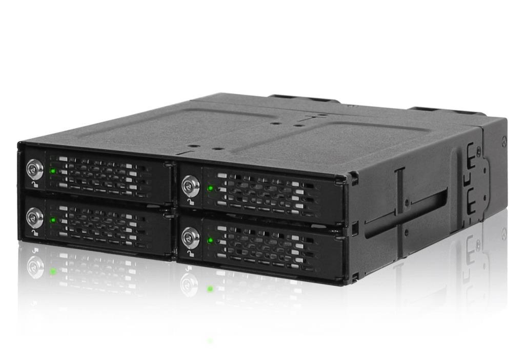 IcyDock ToughArmor - Rack SSD NVMe M.2 rimovibile in metallo a 4 alloggiamenti per unità esterne da 5,25?, interfaccia OCulink