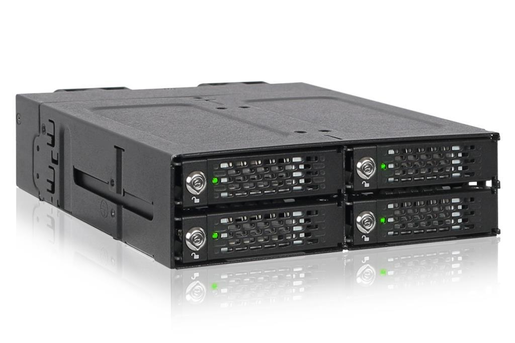IcyDock ToughArmor - Rack SSD NVMe M.2 rimovibile in metallo a 4 alloggiamenti per unità esterne da 5,25?, interfaccia OCulink