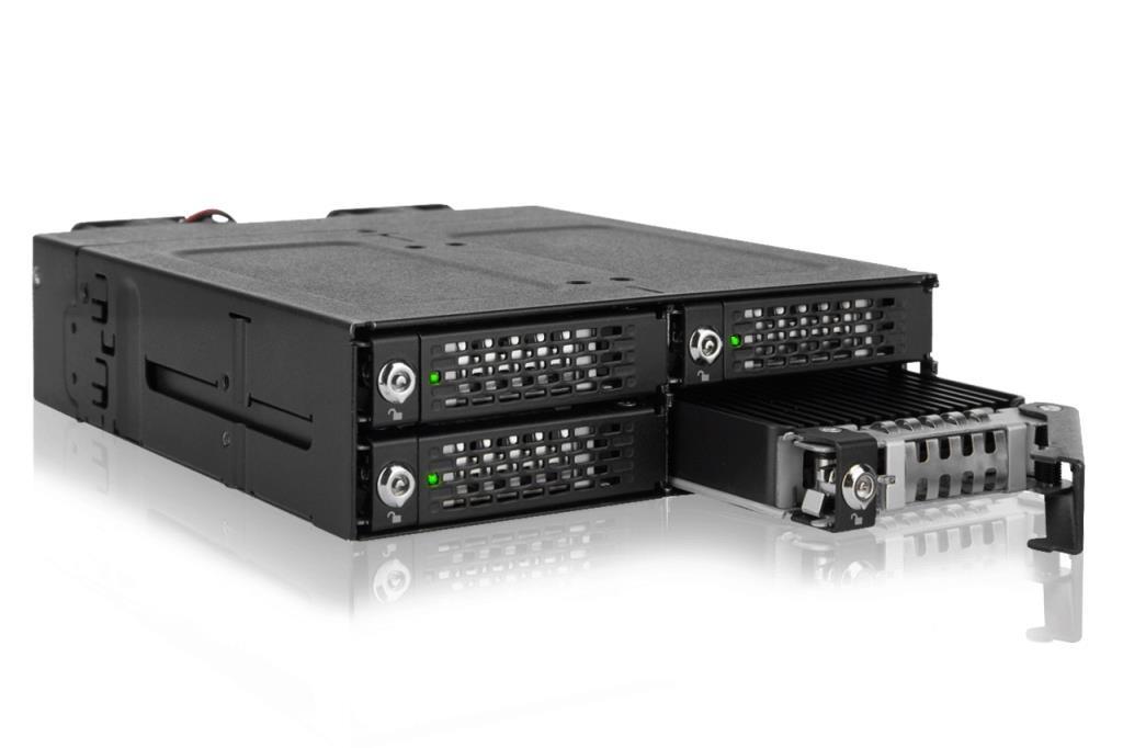 IcyDock ToughArmor - Rack SSD NVMe M.2 rimovibile in metallo a 4 alloggiamenti per unità esterne da 5,25?, interfaccia OCulink