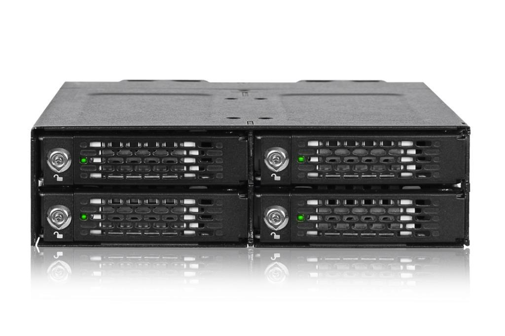 IcyDock ToughArmor - Rack SSD NVMe M.2 rimovibile in metallo a 4 alloggiamenti per unità esterne da 5,25?, interfaccia OCulink
