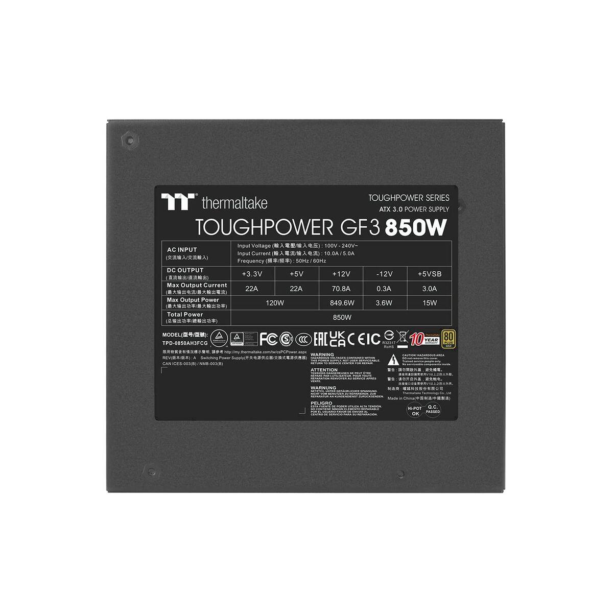 THERMALTAKE TOUGHPOWER GF3 850W ATX 3.0 - PCIE GEN5 - 80+ GOLD