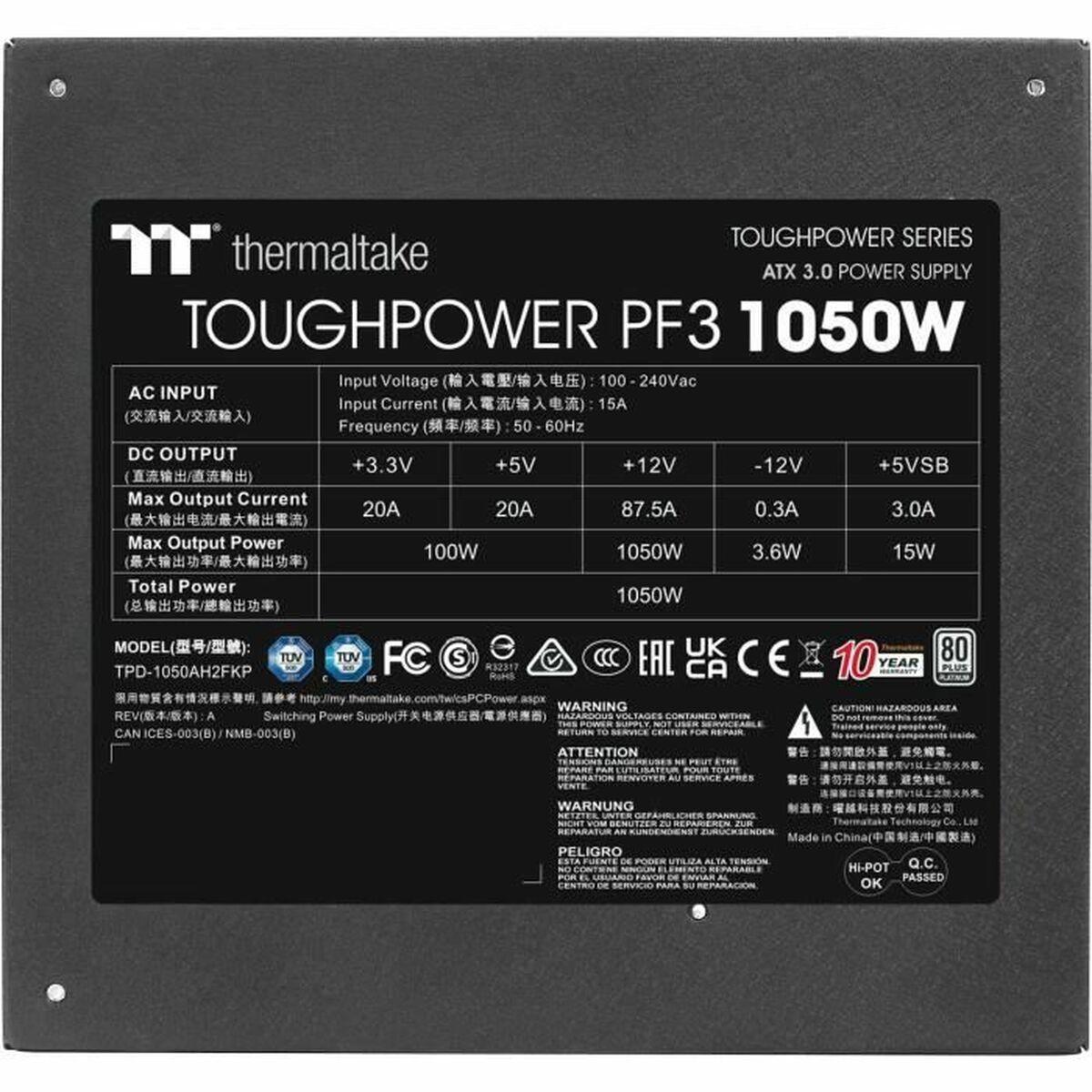 Thermaltake Toughpower PF3 alimentatore per computer 1050 W 24-pin ATX ATX Nero (Thermaltake Toughpower PF3 1050W ATX3.0 Native