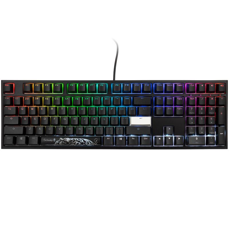 Tastiera da gioco PBT retroilluminata Ducky One 2 MX Speed Silver LED RGB - nera (US) (DKON1808ST-PUSPDAZT1)