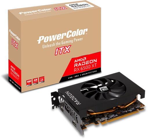PowerColor AMD RADEON RX 6500 XT ITX (scheda grafica, 4 GB, AXRX 6500 XT 4GBD6-DH)