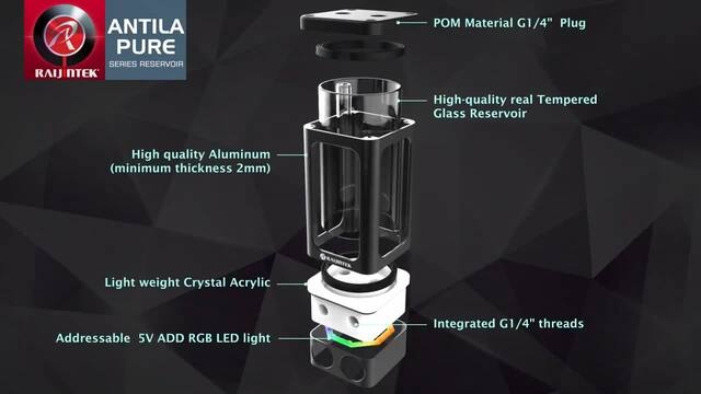 Raijintek ANTILA PURE R240A ARGB 700ml Reservoir - 263mm
