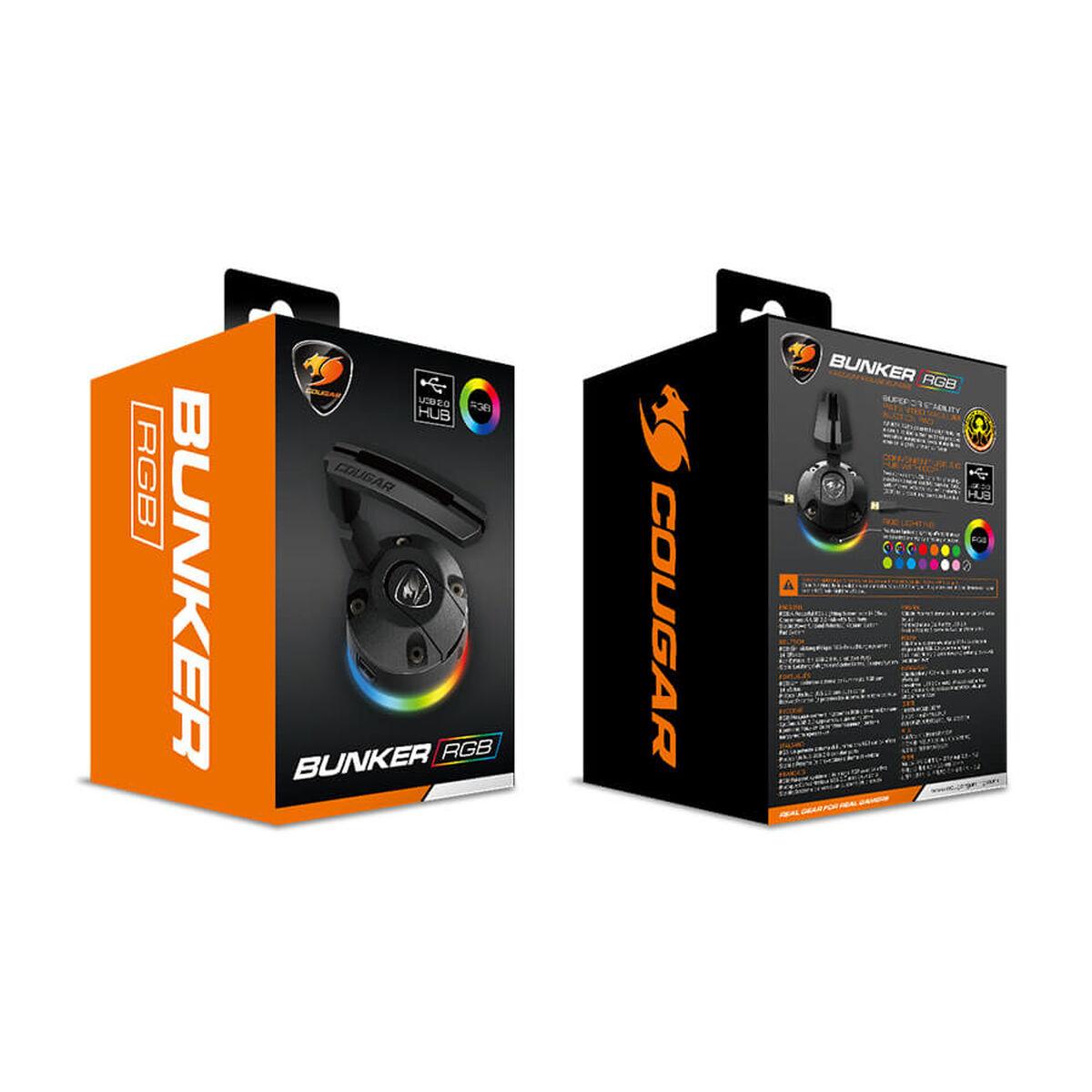 Cougar Bunker RGB Raton Support with Venosa - A braccio flessibile - illuminazione RGB - 2 porte USB