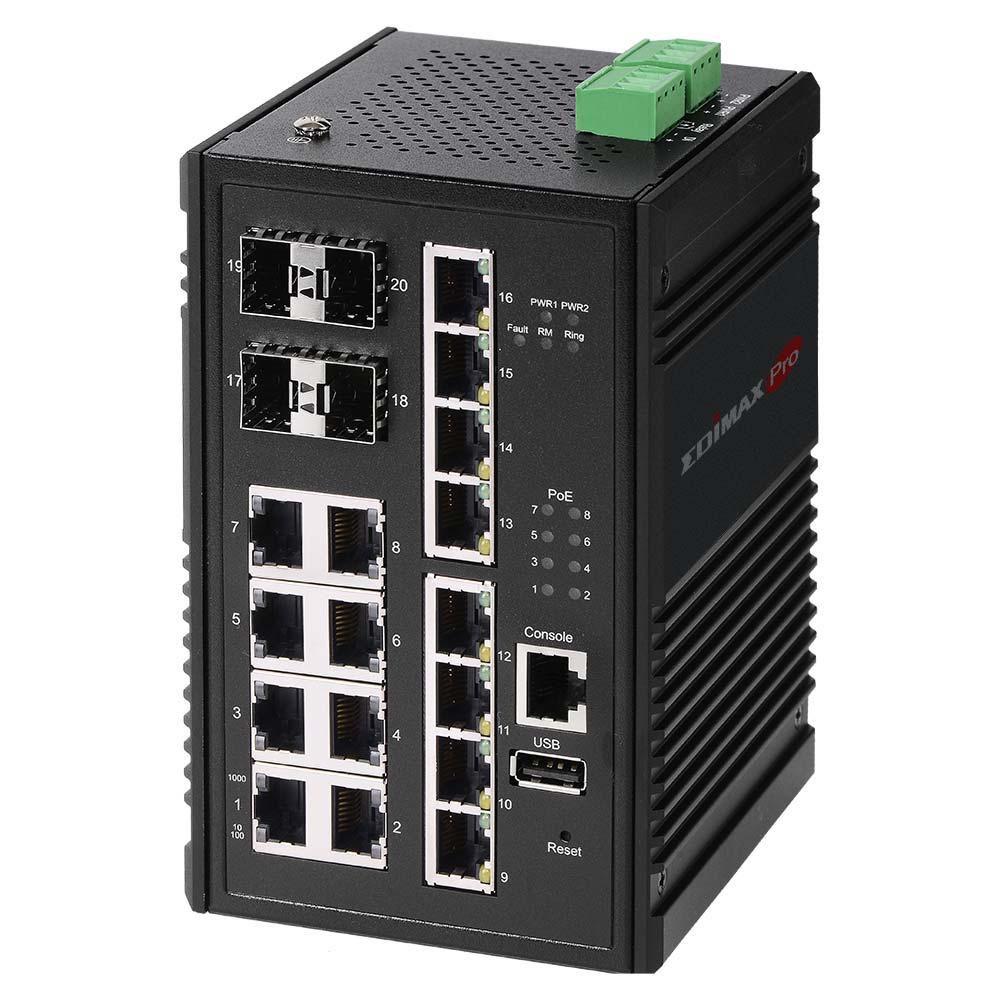 INDUSTRIAL 16PORT GIGABIT 8POE+