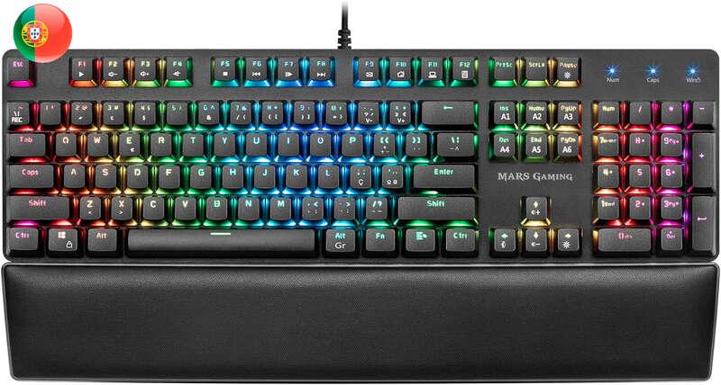 Tastiera meccanica Mars Gaming MK5 RGB - 435x129x37mm - Interruttori OUTEMU SQ - Design gaming solido - Illuminazione RGB compl