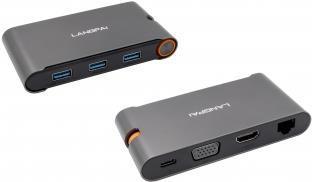 Docking station USB 3.2 Gen 1 HUB 7in1, VGA, HDMI, LAN