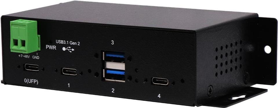 HUB USB 3.1 4-P. Connessioni 2xC/2xA incluso kit guida Din, cavo USB 3.1 1 m