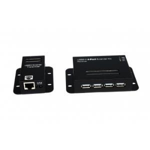 Extender USB 2.0 4 porte Cat.5/6 fino a 50 metri, custodia in metallo